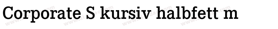 Corporate S kursiv halbfett m Medziff字体转换